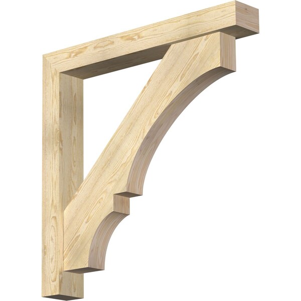Ekena Millwork Balboa Block Rough Sawn Bracket w/ Offset Brace, Douglas Fir, 6"W x 42"D x 42"H BKT0604X42X42BOA05RDF - main